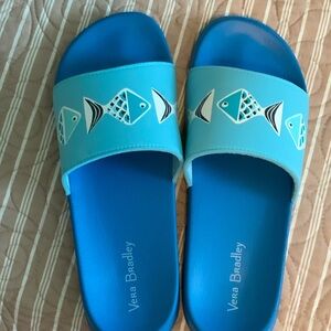 Vera Bradley Aqua Fish Slide Sandals